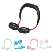 Load image into Gallery viewer, Portable Hanging Neck Sports Fan - Mini USB Portable Neckband With Rechargeable Battery Small Air Cooler Conditioner