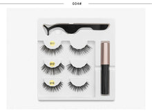 Load image into Gallery viewer, Magnetic Youth Eyelash - 3 Pairs Magnetic Eyelashs set Magnet Liquid Eyeliner Lashes Tweezer Set Waterproof Long Lasting Extension