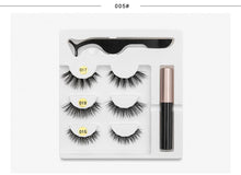 Load image into Gallery viewer, Magnetic Youth Eyelash - 3 Pairs Magnetic Eyelashs set Magnet Liquid Eyeliner Lashes Tweezer Set Waterproof Long Lasting Extension