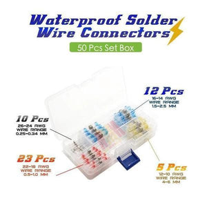 Waterproof Solder Wire Connectors - 50PCS - Heat Shrink Soldering Sleeve Terminals Insulated Waterproof Butt Wire Connectors Electrical Wire Soldered Terminals